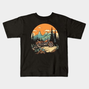 Ride the Wilderness: A Biker's Journey Through Nature Kids T-Shirt